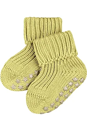 Falke Unisex Baby Hausschuh-Socken Catspads Cotton B HP Baumwolle rutschhemmende Noppen 1 Paar, Gelb (Hay 1105), 62-68