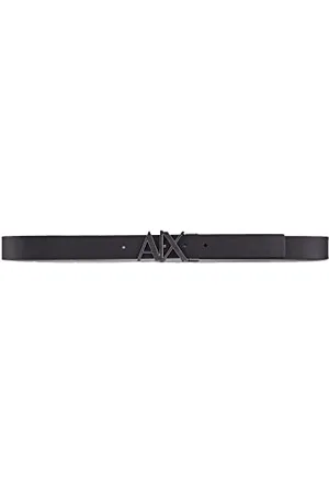 Armani Exchange Herren Everyday Logo Belt Gürtel, Schwarz, 34
