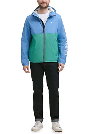 Tommy Hilfiger Leichte Herren-Regenjacke mit Kapuze, wasserabweisend, , M