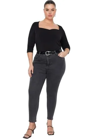 Trendyol Damen High Waist Plus Size Jeans, , 42