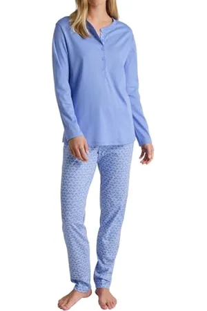 Calida Daylight Dreams Pyjama, lang Damen, aus 100% Baumwolle, atmungsaktiv und klimaregulierend