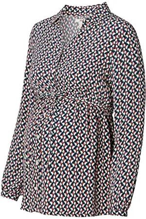 ESPRIT Damen Blouse Nursing Long Sleeve Allover Print Bluse, Dark Red-611, 44