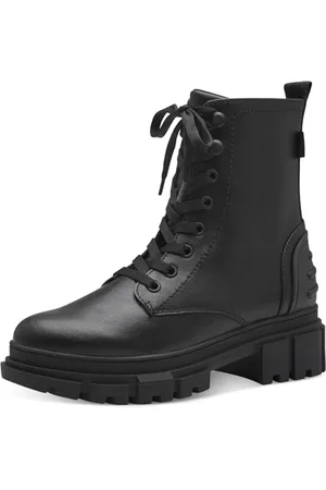 QS by s.Oliver Damen Stiefeletten ohne Absatz zum Schnüren Herbst, (Black), 36 EU