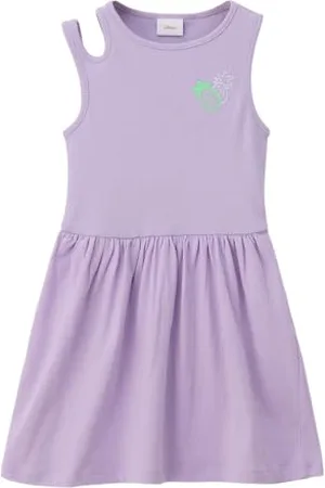 QS by s.Oliver Ärmelloses Kleid mit Rippstruktur Lavendel 98