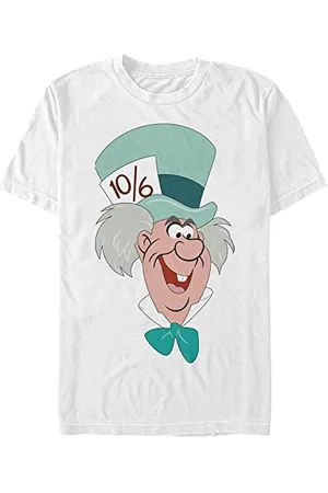 Disney Unisex Alice in Wonderland Mad Hatter Big Face Organic Short Sleeve T-shirt, , XXL