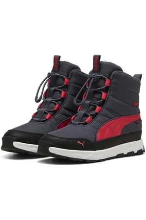 PUMA Evolve Boot Puretex Jr Sneaker, Galactic Gray-Tart Cherry Black, 37 EU