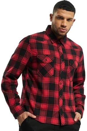 Brandit Check Shirt Herren Baumwoll Hemd L Red-black