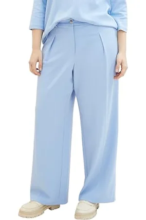 TOM TAILOR Damen Plussize Lea Straight Fit Hose mit weitem Bein, , 46