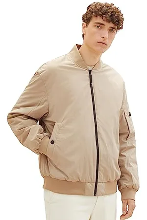 TOM TAILOR Herren 1037382 College Bomberjacke mit wasserabweisender Funktion, 12628-paving Stone, XXL