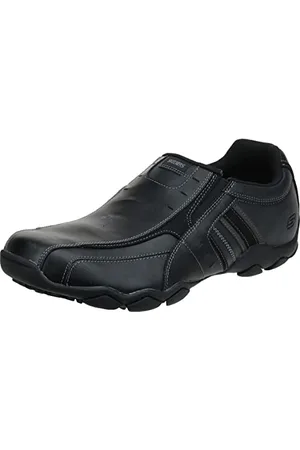 Skechers USA Herren Diameter-Nerves Slip-On Loafer, Schwarz Leder, 39 EU