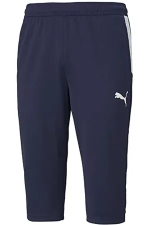 PUMA Herren Teamliga Training 3/4 Hose, Peacoat, Weiß, Mittel