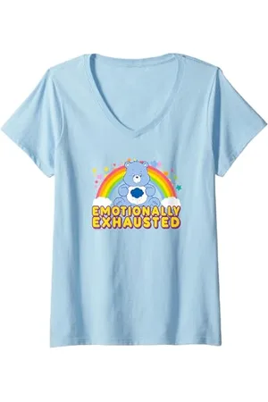 Care Bears Damen Emotionally Exhausted Rainbow Grumpy Bear Icon T-Shirt mit V-Ausschnitt