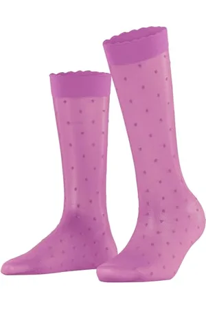 Falke Damen Kniestrümpfe Dot 15 DEN W Kh transparent gemustert 1 Paar, , 35-38