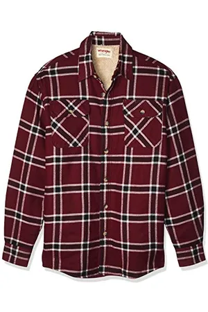 Wrangler Herren Long Sleeve Sherpa Lined Shirt Jacket Hemd mit Button-Down-Kragen, , L