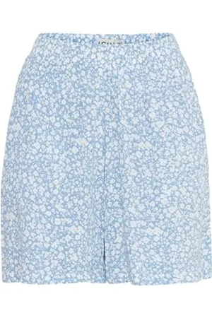 Ichi IHMARRAKECH Damen Shorts Kurze Hose Bermuda Eingrifftaschen Gemustert Regular fit, Größe:M, Farbe: