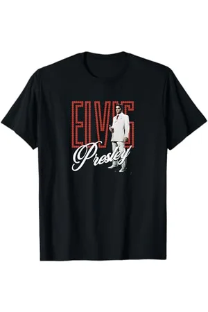 Elvis Presley Unisex-Klassisches T-Shirt Klein Feier Retro-Leuchten T-Shirt