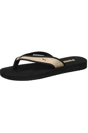 PUMA Damen Sandy Flip Space Metallics Flipflop, Matt Gold, Schwarz Gold, 35.5 EU