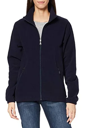 Trigema Damen Jacke 555104, Gr. 44 (HerstellergröÃŸe: L), Blau (blau 046)