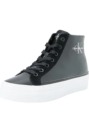 Calvin Klein Jeans Damen Vulcanized Sneaker Flat Schuhe, Mehrfarbig (Black/Stormfront), 40
