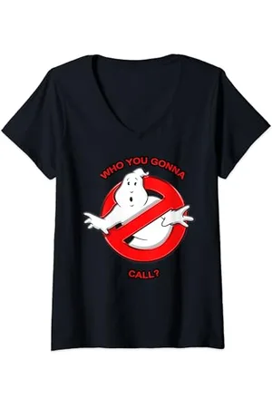 Ghostbusters Who You Gonna Call? Logo T-Shirt mit V-Ausschnitt
