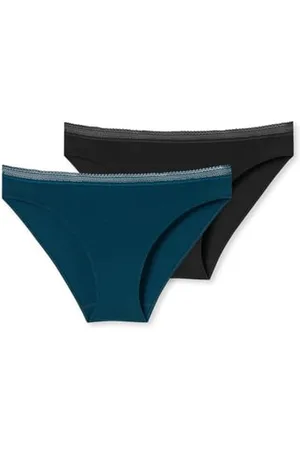 Schiesser Damen 2 Pack Slip Mit Spitze - Cotton Mix Unterwäsche, , 46 EU