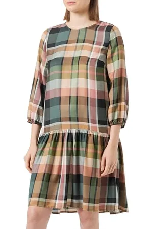 QS by s.Oliver Damen Kleid kariert Black, 40