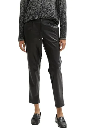 TOM TAILOR Damen Loose Fit Hose in Fake-Leder-Optik, , 42/28