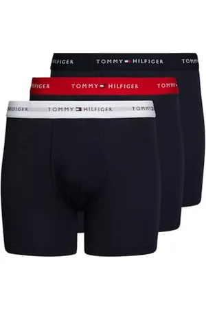 Tommy Hilfiger Herren 3er Pack Boxershorts Trunks Unterwäsche, Blau (Des Sky/White/Primary Red), SM