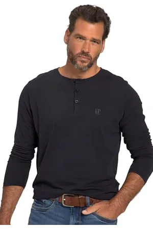 JP 1880 Herren große Größen Übergrößen Menswear L-8XL Henley, Basic, Shirt, Langarm, Knopfleiste, bis 8XL 8XL 702555730-8XL