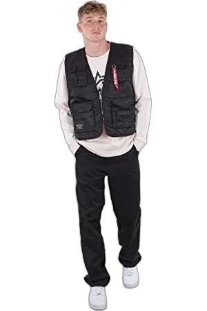 Alpha Industries Herren Utility Vest Weste, Black, S/M