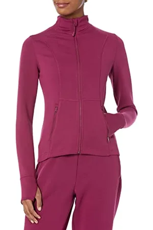 Amazon Damen Active Sweat Jacke mit durchgehendem Reißverschluss, , L