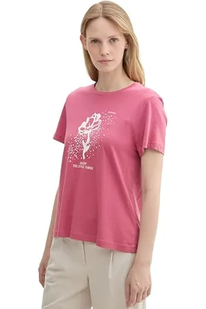 TOM TAILOR Damen T-Shirt aus Bio-Baumwolle mit Print, , M