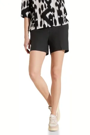 Street one Damen Leinen Bermuda Shorts Black,36