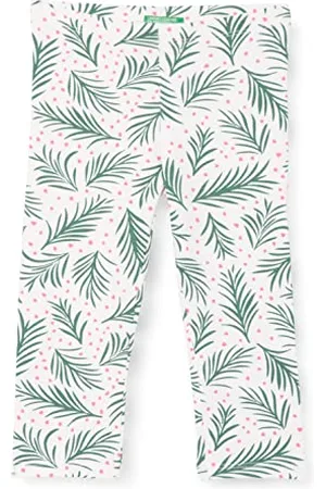 Benetton Mädchen Pantalone 39yncf00y Leggings, 75p-Bianco Stampa All-Over, 160 cm