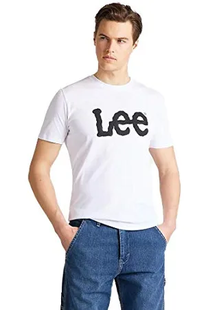 Lee Herren Wobbly Logo Tee T Shirt, (White 12), S EU