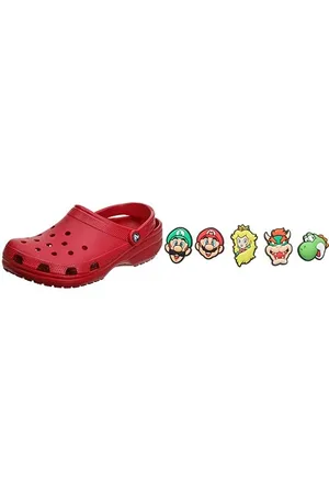 Crocs Unisex Classic Pantoffeln, Pepper, 48/49 EU + Jibbitz-Schuhanstecker 5er-Set | Individualisieren Sie Ihre + mit Jibbitz Super Mario One-Size