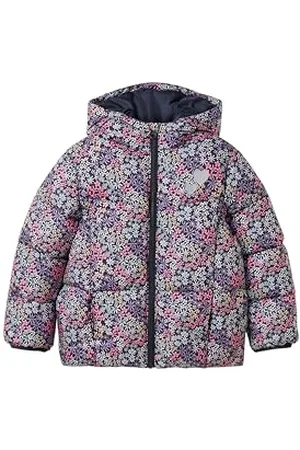 TOM TAILOR Mädchen 1042872 Kinder Puffer Winterjacke mit Kapuze &Muster, 36451-Tonal Multicolor Flower Print, 92/98