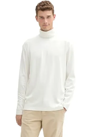 TOM TAILOR Herren Longsleeve aus Baumwolle mit Rollkragen, , M