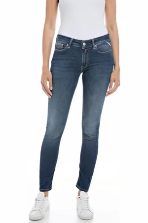 Replay Damen Jeans New Luz Skinny-Fit Hyperflex mit Stretch, (Blau), 31W / 32L