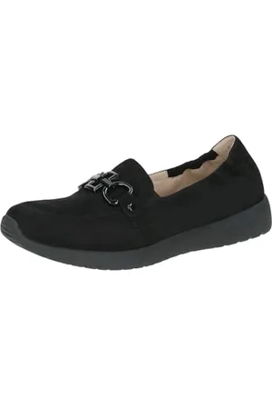 Caprice Damen Slipper aus Leder Bequem, Schwarz , 39 EU