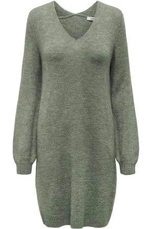 JDY Damen elanora L/S V-neck Dress Knt Noos Strickkleid, , M EU