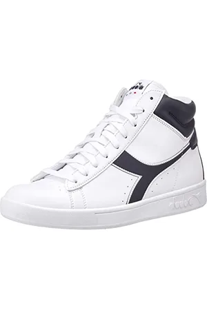 Diadora Unisex TORNEO HIGH Gymnastikschuh, Weiß/Blau, 36.5 EU