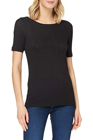 Marc O’ Polo Damen B01226151399 T-Shirt Mit Leicht Melierter Oberfläche, Bequemes Oberteil Aus Bio Baumwolle, Schlichtes Kurzarmshirt Für Frauen, , S EU