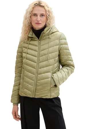 TOM TAILOR Damen 1041489 Lightweight Steppjacke mit Kapuze, 35768-Dark Sage, M