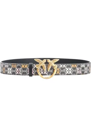 Pinko Damen Love Berry H3 Belt PVC Logo-Aufdruck Gürtel, , L