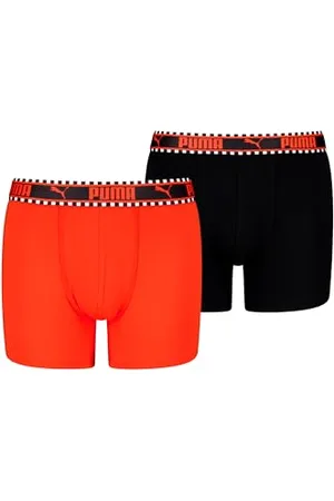 PUMA Children Unisex Boxer Briefs, Red/Black, 134-140 EU