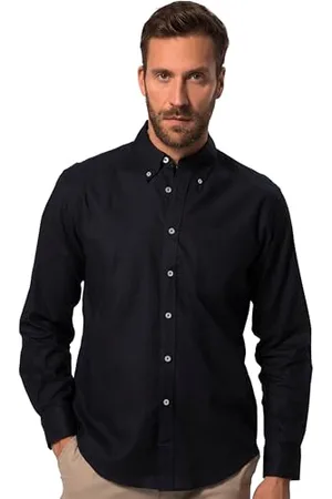 JP 1880 Herren große Größen Übergrößen Menswear L-8XL Hemd, Langarm, Leinenmix, Buttondown-Kragen, Modern Fit XL 782629730-XL