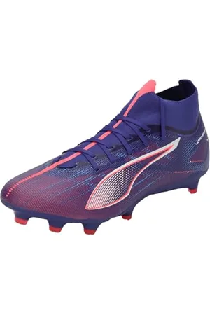 PUMA Unisex Ultra 5 Match+ FG/AG Soccer Shoe, Lapis Lazuli White-Sunset Glow, 40 EU
