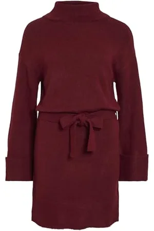 VILA VIROLFIE L/S TIE Belt Knit Dress - NOOS