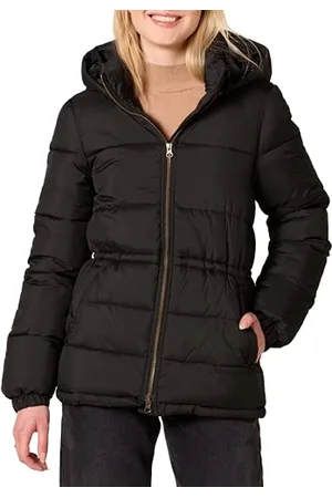 Amazon Damen Schwere Winter-Steppjacke Mit Kapuze Und Verstellbarer Taille, , M